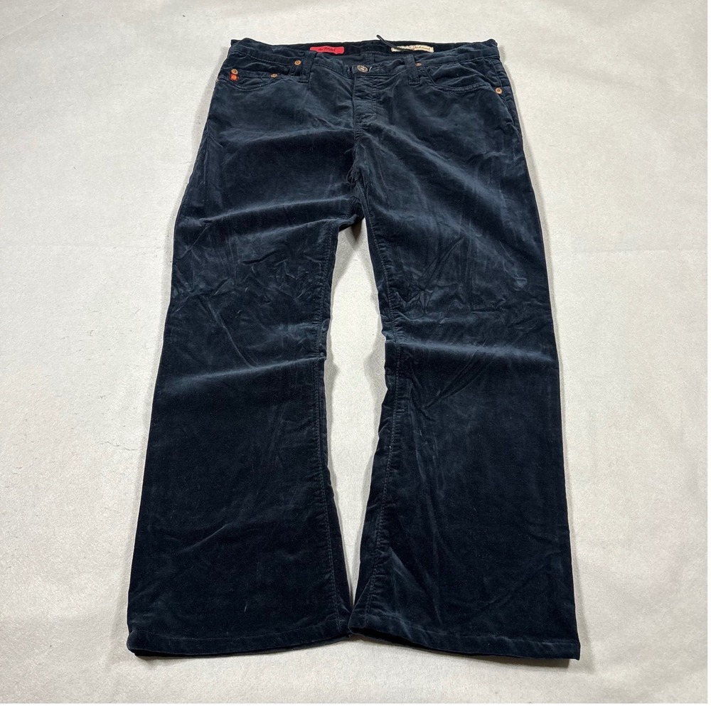 AG Adriano Goldschmied The Angel Black Corduroy Bootcut Pants Size 30 Regular